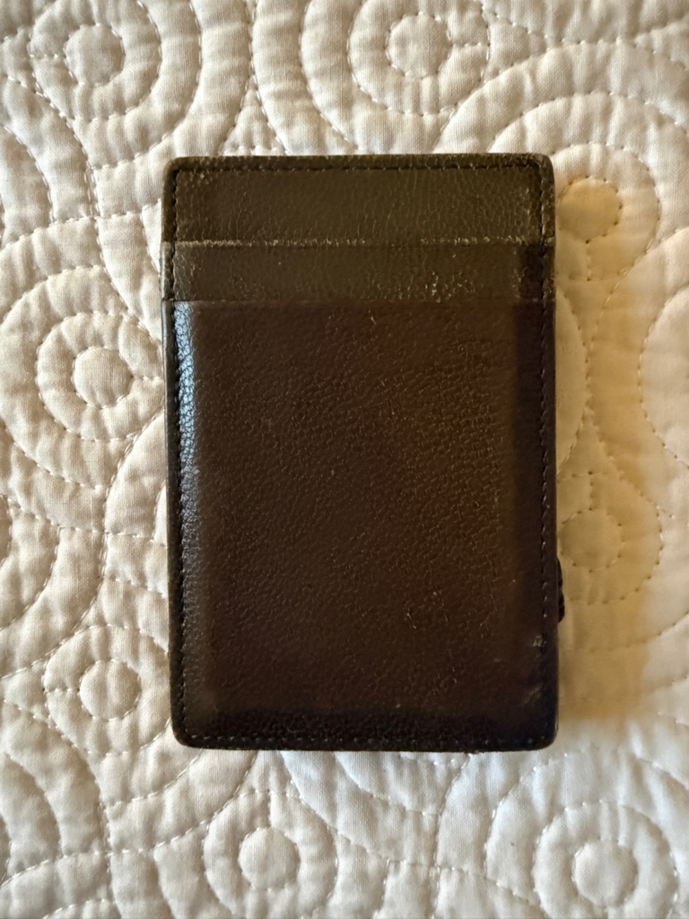 J Crew Leather Card Holder Wallet Olive Green